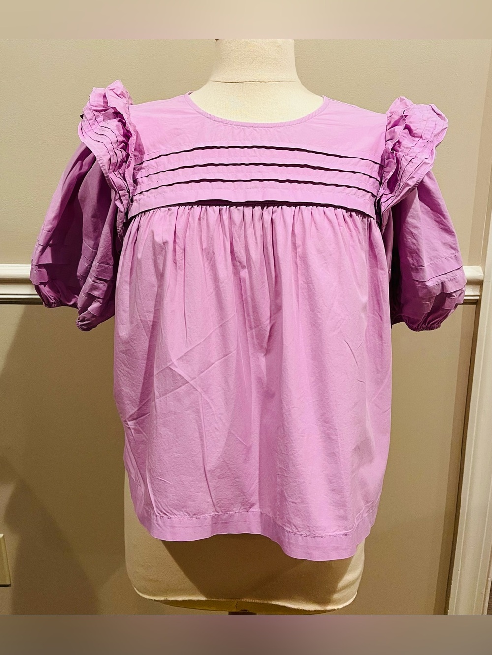 PINCH Lavender Ruffle Sleeve Top